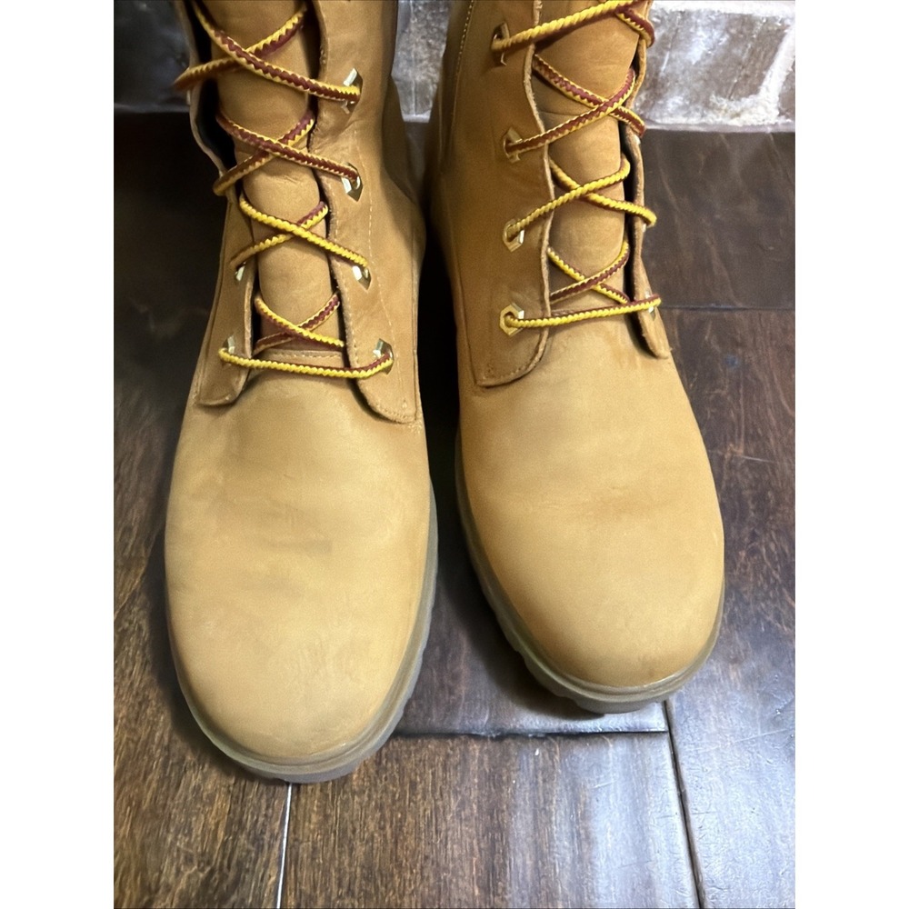 Timberland Women's Tall Lace Up Boots Wheat Tan Leather Size 8.5 - Picture 5 of 16
